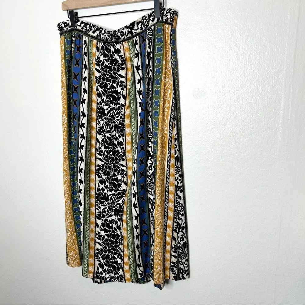 Vintage Kathie Lee 80's 90's Boho Tribal Print Midi Skirt Plus Size 16W‎